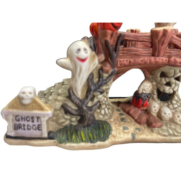 Vintage 2000's Spooky Hollow Porcelain Halloween Village Eerie Tree Arch - Picture 7 of 13
